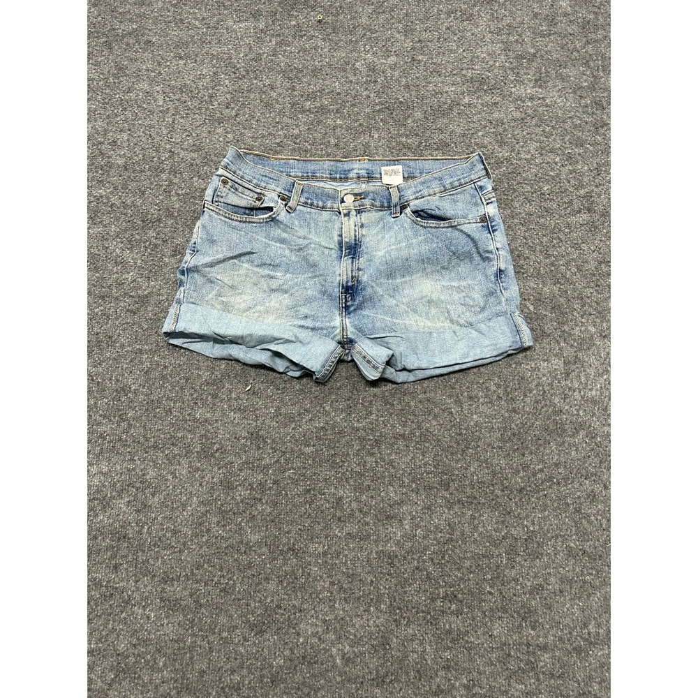 Levis Shorts Womens Size 14M Light Wash Denim Cuffed Casual Stretch 515
